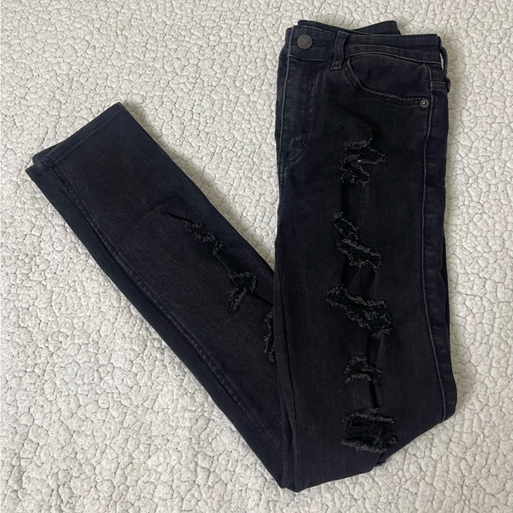 Black denim jeans,size 2